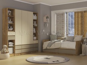 ЧЕЛСИ Color Кровать с ящиками 800 с настилом ЛДСП (Слоновая кость/Глиняный серый/Дуб крафт) в Березниках - berezniki.ok-mebel.com | фото 2