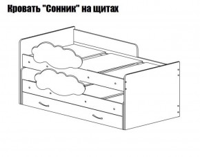 Кровать выкатная Соник на щитах (800*1600) с бортиком + ящик в Березниках - berezniki.ok-mebel.com | фото 2