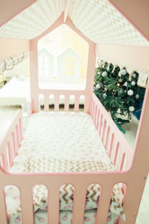 Кровать-домик без ящика 800*1600 (Розовый) в Березниках - berezniki.ok-mebel.com | фото 3