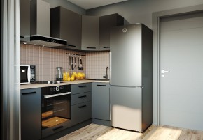 Кухня угловая Антрацит 2200х1000 (Стол. 38мм) в Березниках - berezniki.ok-mebel.com | фото