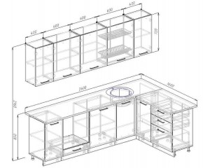 Кухня угловая Антрацит 2600х1600 (Стол. 38мм) в Березниках - berezniki.ok-mebel.com | фото 2