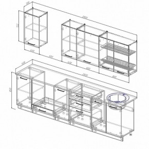 Кухонный гарнитур Антрацит 2800 (Стол. 26мм) в Березниках - berezniki.ok-mebel.com | фото 2