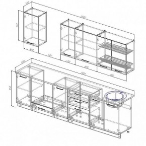 Кухонный гарнитур Антрацит 2800 (Стол. 38мм) в Березниках - berezniki.ok-mebel.com | фото 3
