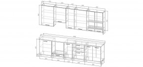 Кухонный гарнитур Смоки 3000 h950 (Стол. 38 мм) в Березниках - berezniki.ok-mebel.com | фото 2