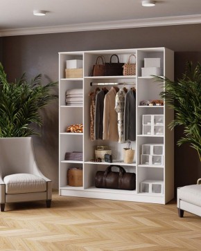 ЛАРС Шкаф комбинированный 1,6 с зеркалом Белый в Березниках - berezniki.ok-mebel.com | фото 2