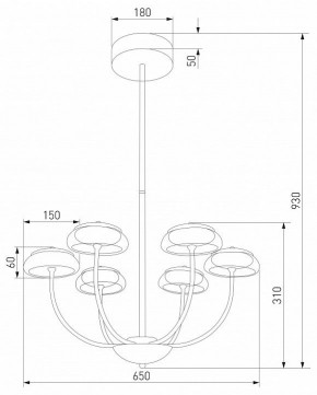 Люстра на штанге Eurosvet Fungo 50388 LED черный в Березниках - berezniki.ok-mebel.com | фото 4