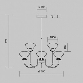 Люстра на штанге Maytoni Dynasty MOD402PL-L20BS3K в Березниках - berezniki.ok-mebel.com | фото 6