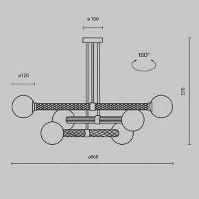 Люстра на штанге Maytoni Teatro MOD287PL-06BS в Березниках - berezniki.ok-mebel.com | фото 3