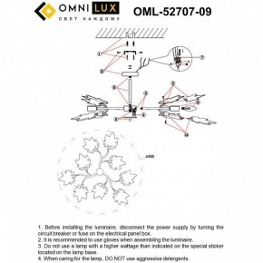 Люстра на штанге Omnilux Vitereta OML-52707-09 в Березниках - berezniki.ok-mebel.com | фото 8