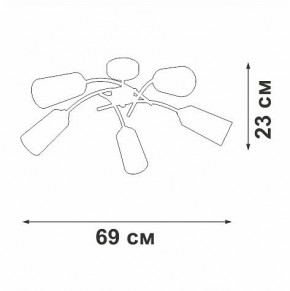 Люстра на штанге Vitaluce V2850 V2850-1/5PL в Березниках - berezniki.ok-mebel.com | фото 5