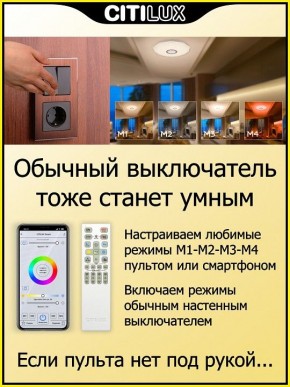 Накладной светильник Citilux Диамант Смарт CL713A30G в Березниках - berezniki.ok-mebel.com | фото 6