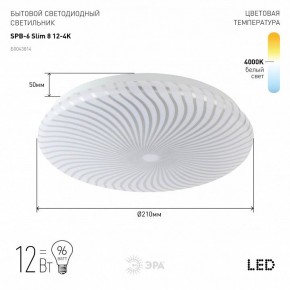 Накладной светильник Эра Slim SPB-6 Slim 8 12-4K в Березниках - berezniki.ok-mebel.com | фото 2