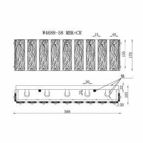 Накладной светильник iLamp Panorama W4688-58 MBK+CR в Березниках - berezniki.ok-mebel.com | фото 2