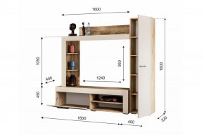 НИКОЛЬ Гостиная (Дуб крафт серый/софт айвори) в Березниках - berezniki.ok-mebel.com | фото 2