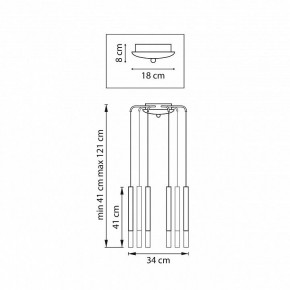 Подвесная люстра Lightstar Tubo L8T747147 в Березниках - berezniki.ok-mebel.com | фото 2