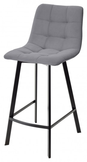 Полубарный стул CHILLI-QB SQUARE серый #27, велюр / черный каркас (H=66cm) М-City в Березниках - berezniki.ok-mebel.com | фото 1