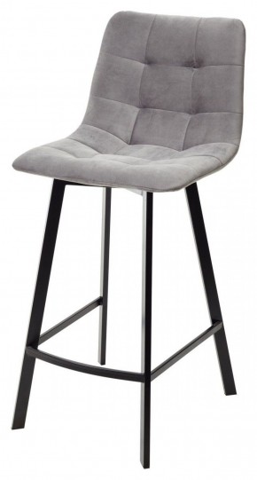 Полубарный стул CHILLI-QB SQUARE светло-серый #26, велюр / черный каркас (H=66cm) М-City в Березниках - berezniki.ok-mebel.com | фото 1