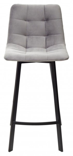 Полубарный стул CHILLI-QB SQUARE светло-серый #26, велюр / черный каркас (H=66cm) М-City в Березниках - berezniki.ok-mebel.com | фото 3