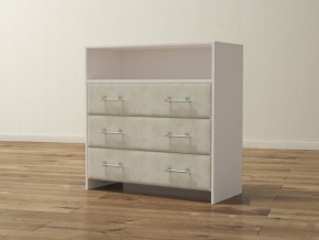 PROxSON Комод Varna (ЛДСП Белая+ткань Белый/Savana Milk (молочный)) 90x40 в Березниках - berezniki.ok-mebel.com | фото