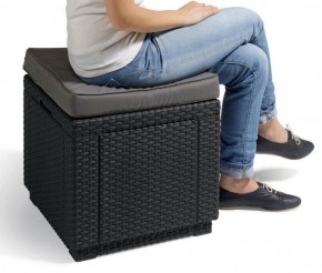 Пуфик Куб с подушкой (Cube with cushion) графит - прохладный серый в Березниках - berezniki.ok-mebel.com | фото 2