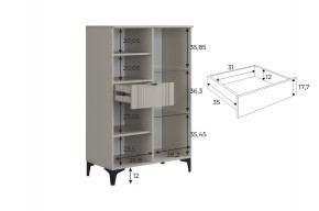 РИЧ Комод 2 со стеклом в Березниках - berezniki.ok-mebel.com | фото 3