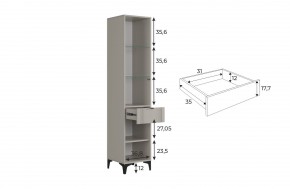 РИЧ Шкаф однодверный со стеклом в Березниках - berezniki.ok-mebel.com | фото 3