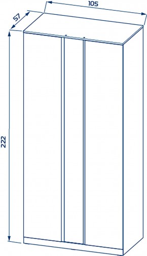 S01194 Варма Стор 105 шкаф распашной с зеркалом 222х105х57, белый в Березниках - berezniki.ok-mebel.com | фото 2