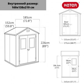 Сарай Манор 6*5 TWF (два окна на фасаде) MANOR 6x5 DD (two windows at the front) в Березниках - berezniki.ok-mebel.com | фото 2