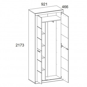 Шкаф 2D OSKAR , цвет дуб Санремо в Березниках - berezniki.ok-mebel.com | фото 4