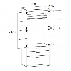 Шкаф 2D3S OSKAR , цвет дуб Санремо в Березниках - berezniki.ok-mebel.com | фото 3