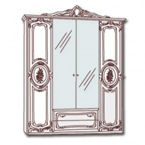 Шкаф 4-х дверный с зеркалами (01.144) Роза (могано) в Березниках - berezniki.ok-mebel.com | фото 3