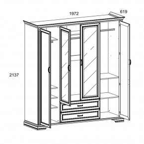 Шкаф 4D2S Z , MONAKO, цвет Сосна винтаж в Березниках - berezniki.ok-mebel.com | фото