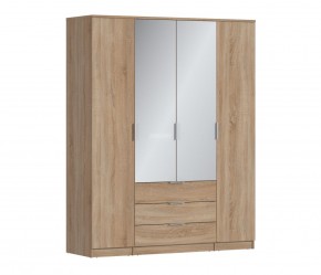 Шкаф 4х дверный с зеркалами Николь СБ-2595/1 (Дуб Сонома) в Березниках - berezniki.ok-mebel.com | фото 1