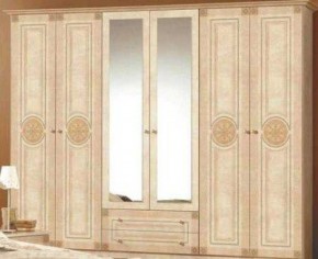 Шкаф 6-и дверный с зеркалами (02.146) Рома (беж) в Березниках - berezniki.ok-mebel.com | фото 1