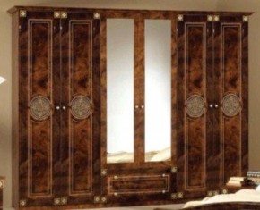 Шкаф 6-и дверный с зеркалами (02.146) Рома (орех) в Березниках - berezniki.ok-mebel.com | фото