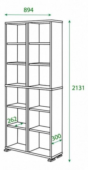 Шкаф книжный Домино ПУ-30-3 в Березниках - berezniki.ok-mebel.com | фото 2