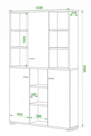 Шкаф книжный Домино ПУ-40-3 в Березниках - berezniki.ok-mebel.com | фото 2