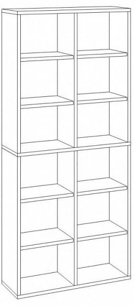 Шкаф книжный Домино СУ(ш2в2)+4ФГ в Березниках - berezniki.ok-mebel.com | фото 2