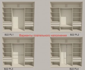 Шкаф-купе 2100 серии SOFT D2+D7+D3+B22+PL2 (по 2 ящика лев/прав+1штанга+1полка) профиль «Графит» в Березниках - berezniki.ok-mebel.com | фото 6