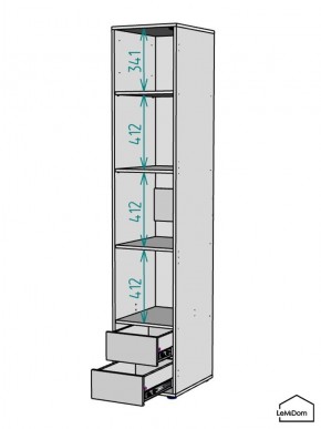 Шкаф Linnea MHR-1-4 2050х400х510 (ДВ-М 11.1.25) в Березниках - berezniki.ok-mebel.com | фото 3