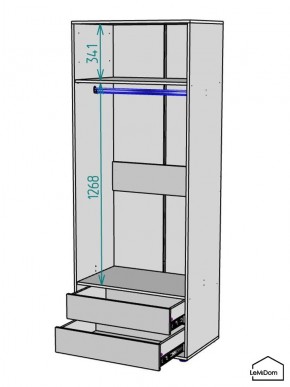 Шкаф Linnea MHR-2-3 2050х800х510 (Графит-М 11.1.25) в Березниках - berezniki.ok-mebel.com | фото 3