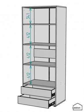 Шкаф Linnea MHR-2-4 2050х800х510 (Графит-М 11.1.25) в Березниках - berezniki.ok-mebel.com | фото 3