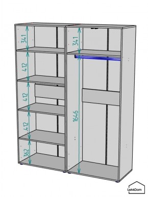 Шкаф Linnea MHR-4-1 2050х1600х510 (Белый-М 11.1.2) в Березниках - berezniki.ok-mebel.com | фото 3