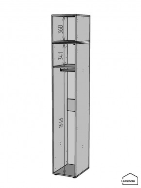 Шкаф с антресолью Linnea MHR-1A-1 2450х400х510 (ДВ-М 11.1.25) в Березниках - berezniki.ok-mebel.com | фото 3