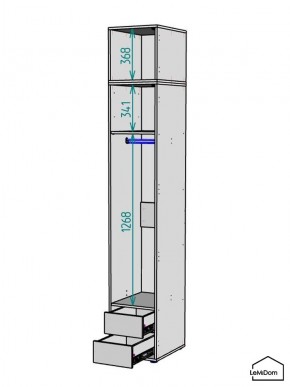 Шкаф с антресолью Linnea MHR-1A-3 2450х400х510 (ДВ-М 11.1.25) в Березниках - berezniki.ok-mebel.com | фото 3