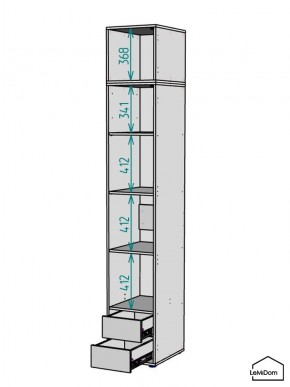 Шкаф с антресолью Linnea MHR-1A-4 2450х400х510 (Графит-М 11.1.25) в Березниках - berezniki.ok-mebel.com | фото 3