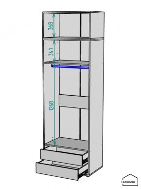 Шкаф с антресолью Linnea MHR-2A-3 2450х800х510 (Белый-М 11.1.1) в Березниках - berezniki.ok-mebel.com | фото 3