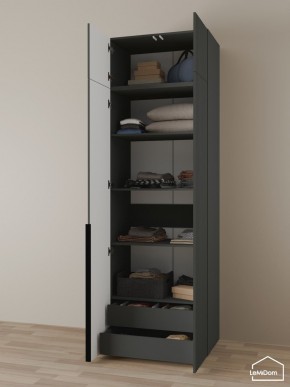 Шкаф с антресолью Linnea MHR-2A-3 2450х800х510 (Графит-М 11.1.25) в Березниках - berezniki.ok-mebel.com | фото 6