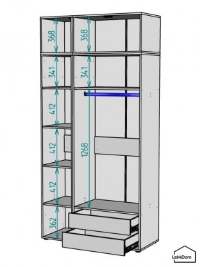 Шкаф с антресолью Linnea MHR-3POA-2 2450х1200х510 (Белый-М 11.1.2) в Березниках - berezniki.ok-mebel.com | фото 3