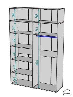 Шкаф с антресолью Linnea MHR-4A-1 2450х1600х510 (ДВ-М 11.1.25) в Березниках - berezniki.ok-mebel.com | фото 3